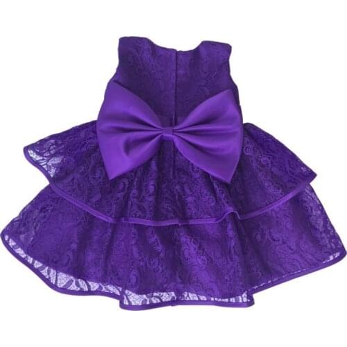 Girls dress lace autumn Korean princess dress bow photography clothes