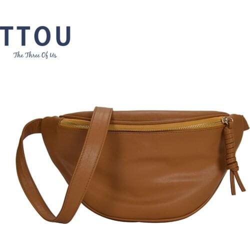 TTOU Fanny Pack Womens Belt Bag PU Leather Waist Bag Hip Bumbag Female Waterproof Chest Bag Casual Waist Pack for Outdoors