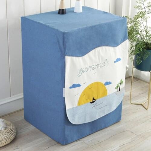 Washing Machine Dustproof Cover Automatic Roller Washer Sunscreen Waterproof Thickened Composite Hemp Dust Front Load Wash Dryer
