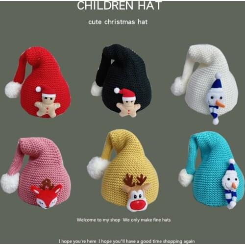 Christmas hat sweater knitted beanie Christmas warm knitted hat Christmas gifts for kids Christmas 2021 New Year decorations