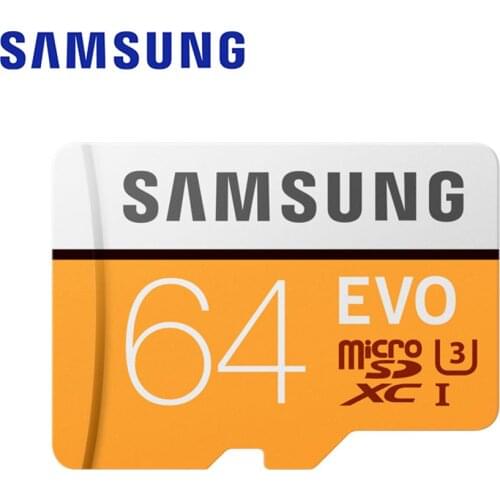 SAMSUNG Memory Card Micro SD EVO 64GB microSDXC C10 U3 100MB/s 4K TF Card UHS-I Flash Card with Adapter Smartphone Tablet