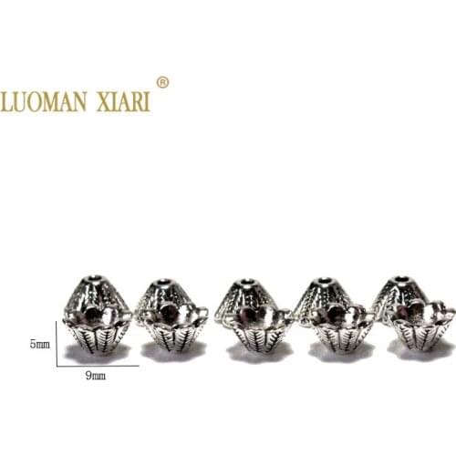 Wholesale Morning Glory Shape Silvery Flower Bead Caps Jewelry Findings DIY Bracelet Necklace Accessories For Jewelry Making 5*9