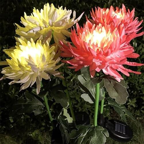 Chrysanthemum Solar Light LED Outdoor Solar Lamp Garden Simulation Flower Lawn Light Plug-In Garden Land Lamp Light Garden Decor