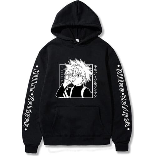 Anime Hoodie Hunter X Hunter Killua Zoldyck Printed Men Hooded Sweatshirts Pullover Unisex Oversized Casual Unisex Moletom Tops