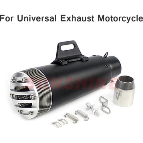 Universal Motorcycle Exhaust Retro Racer Modified Motorcross Muffelr Pipe Black Stainless Steel For CG125 GN125 cb400 CB500X GY6