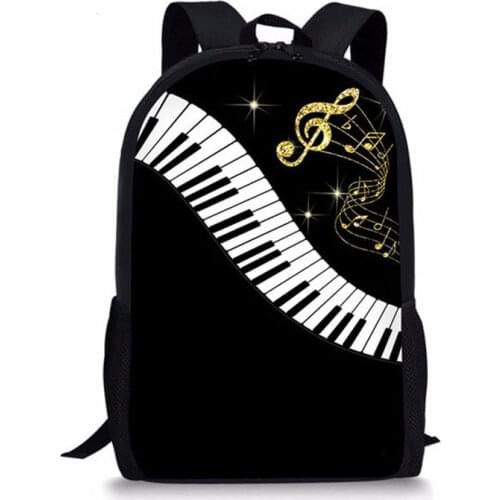 Piano Music Note Print Kids Backpack For Girls Students Pattern School Bags Children Book Bag Casual Bagpack Shoulder Bag Pack