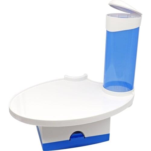 1set White/Blue Dentistry Parts Instrument Dental Chair Scaler Tray Cup Accessories Dental Storage Holder With Box for Dental