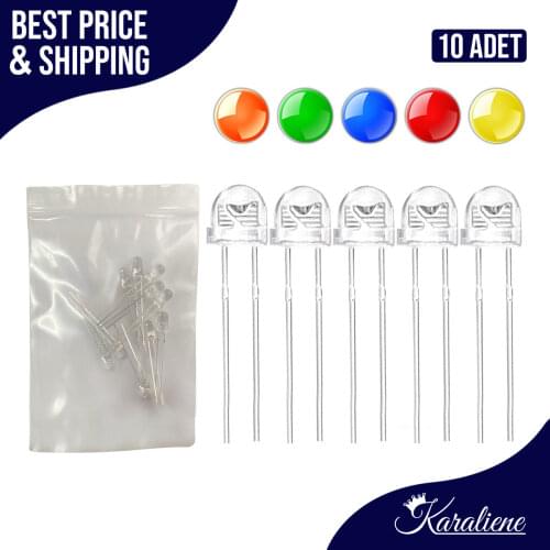 10pcs /lot Straw hat LED Transparent Round 5mm super bright water clear Green Red Yellow Blue Orange Light bulbs emitting