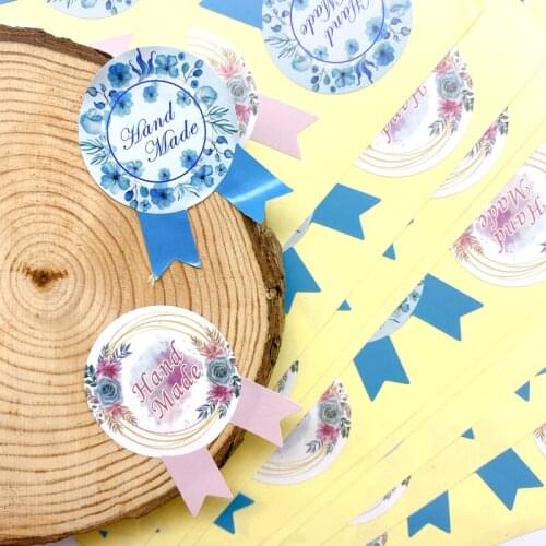80pcs/pack Vintage Handmade Sticker Kraft Label Sticker DIY Hand Made For Gift Cake Baking Sealing Sticker Party Accessories