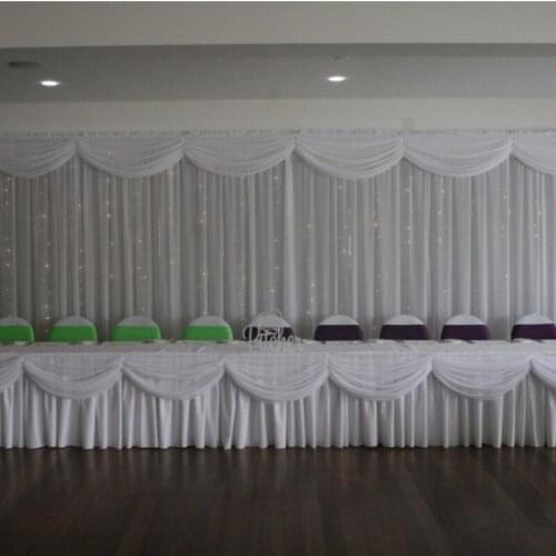 3M(H) * 6M(W) Pure White Wedding Backdrop wedding Stage curtain wedding decoration