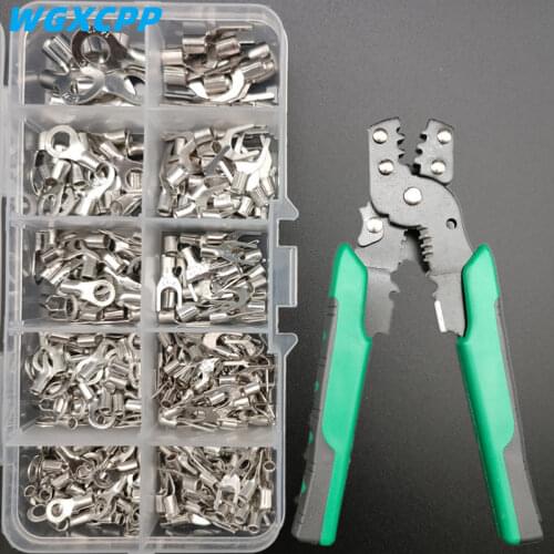 320pcs boxed,Crimp Terminal+pliers,cold pressed terminal,U shaped O shaped ,Wire Connector 0.5-4mm square terminal eletrico