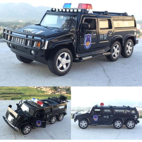 5 Color 1:32 Six Rounds Police Flashing Diecast Car Model With Pull Back Four Doors Open Model Toys Car For Kids Gifts