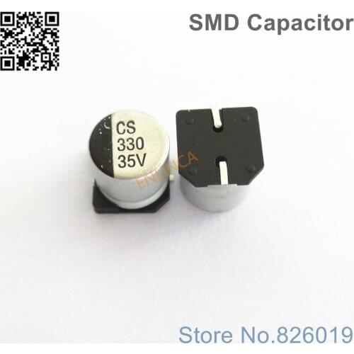 6pcs/lot 35v 330uf SMD Aluminum Electrolytic Capacitors size 10*10.5 330uf 35v