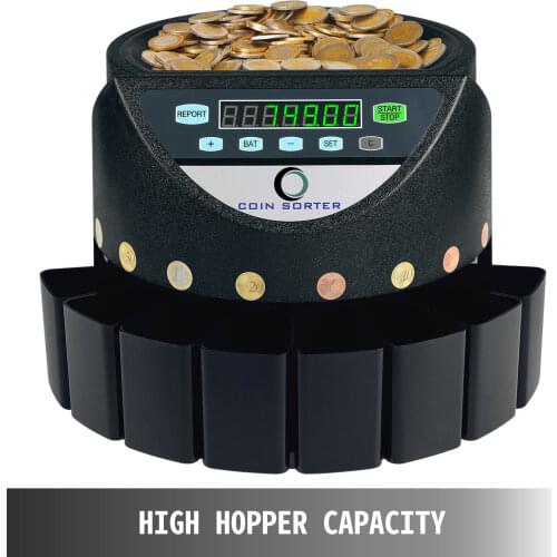 Automatic Euro Coin Counter Sorter 45W Electronic EUR Coin Counting Machine