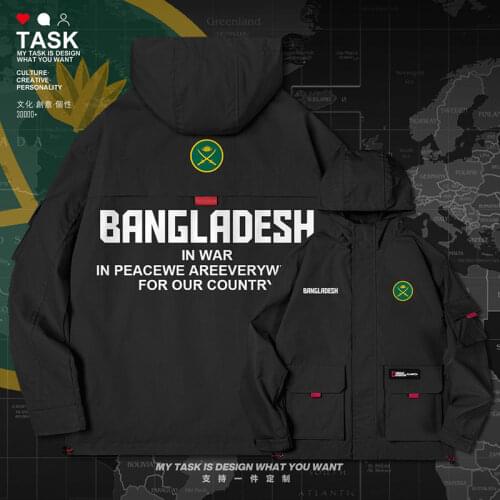 Bangladesh BGD men jacket hooded Land Force logo army fan long sleeve trench coat men chaquetas hombre jackets clothes autumn