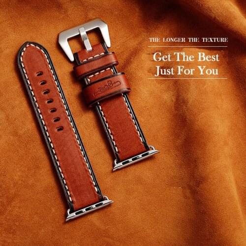 For Apple watch 6 5 42mm Luxury Watchbands iWatch 4 40mm Bracelet Genuine Leather WatchBand For Apple Watch Series 1 2 3 straps