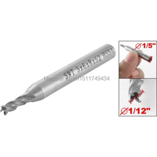 Straight Shank Slot Drill Milling Cutters Three Flute End Mill Bit 5pcs