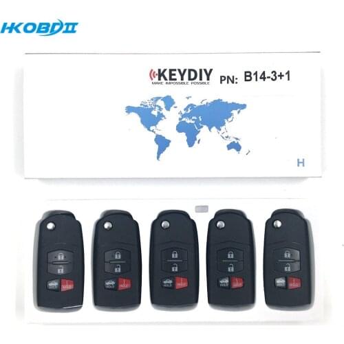 HKOBDII KEYDIY Original KD B14-3+1 3+1 Button B series Universial Remote For KD900/KD-X2/ URG200/KD MINI B Series Remote