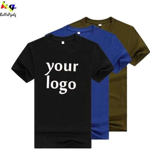 Mens custom/DIY logo T-shirt printing logo team name advertising shirt men and women casual short-sleeved shirt
