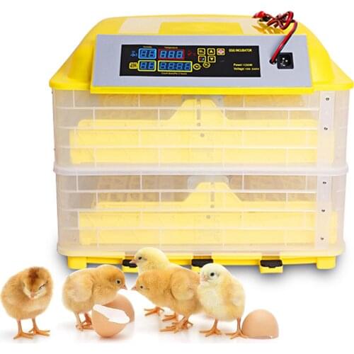 12V + 220V Digital Egg Incubator 112 Eggs Poultry Hatcher Machine Egg Turner LCD Display Temperature Humidity Alarm