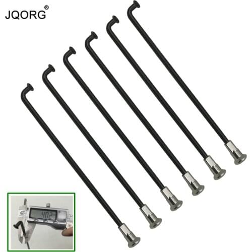 JQORG Motorcycle Spokes Black Color 304 Stainless Steel Material Motocross Wheel Parts Match With Sliver Brass Nipples 40 Pcs