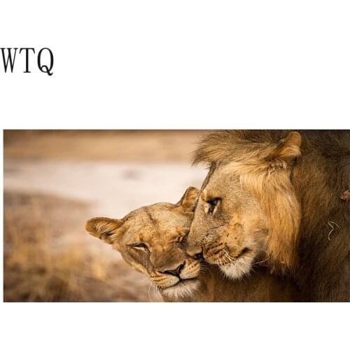 Wild Africa Lion Son Animal Scandinavian Landscape Canvas Painting Posters and Prints Cuadros Wall Art Picture for Living Room