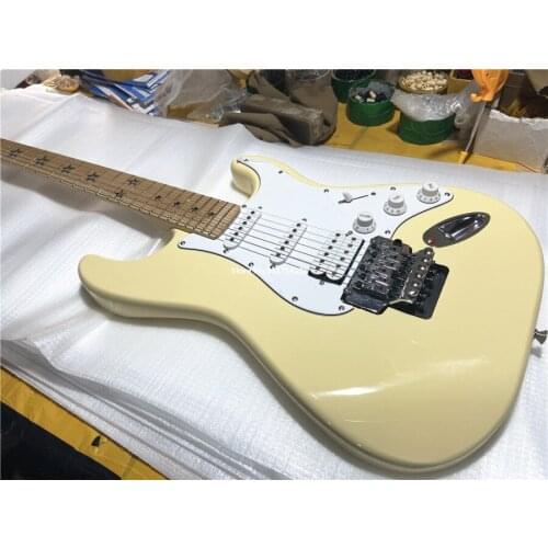 Inheriting classic creamy yellow double electric guitar five-pointed star inlaid can be customized free shipping