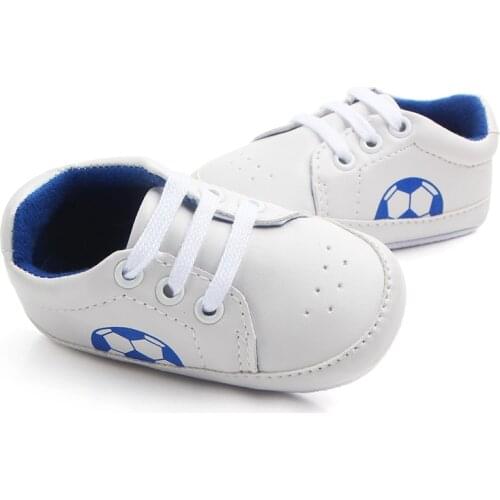 Newborn Autumn Baby Boy Girl Shoes Sneaker Leisure PU Leather Anti-Slip Football Soft Sole Baby Shoes First Walkers 0-18M