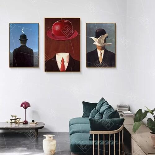 Magritte Artist Surrealist Painting Print On Canvas Abstract Wall Art Picture For Living Room Home Decoration Posters And Prints