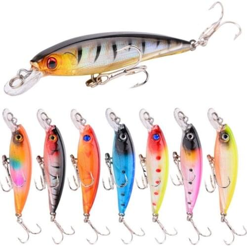 1PCS Slow Sinking Minnow Fishing Lures 9cm 7.5g Treble Hook 3D Eyes Crankbait Wobbler Artificial Trout Hard Baits Fishing Tackle