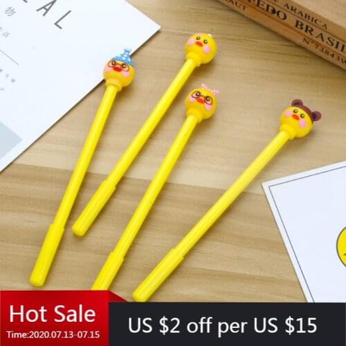 24 Pcs Cartoon Fashion Chick Gel Pen Student Learning Office Writing Stationery Black Pen Wholesale Kawaii School Supplies