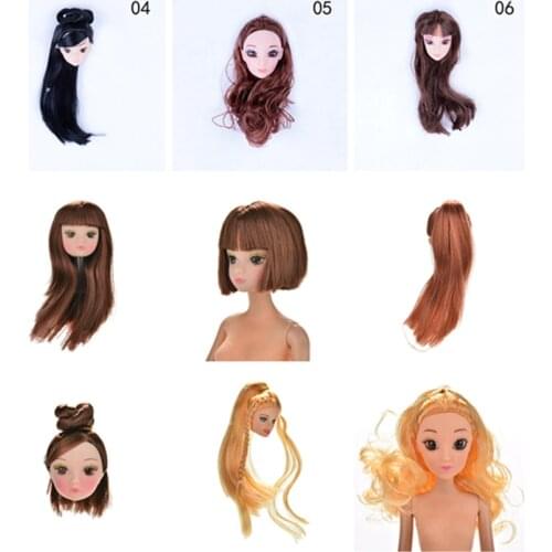 Multi Choices Doll Head with Hair DIY Accessories For Doll For BJD Doll House Girls Best Hairstyle Gifts Girls Kids Toy