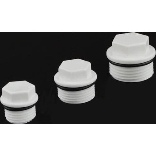 1/2" 3/4" 1" BSP Male Thread Plastic Pipe Hex Head Plastic End Cap Plug Fitting Plastic Connector Adapter