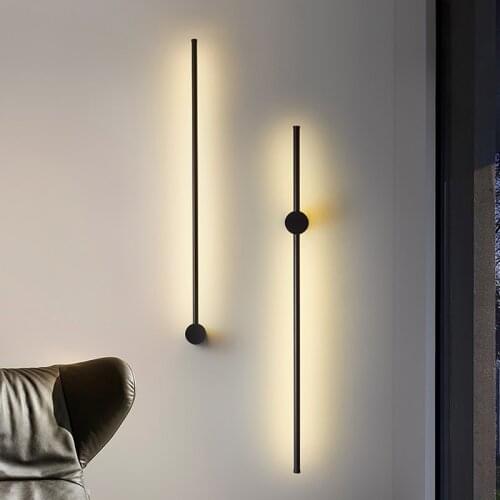 Nordic Minimalist Modern Long Strip Wall Lamp Dining Room Bedroom Study Corridor Aisle Background Wall Mirror Front Wandlamp