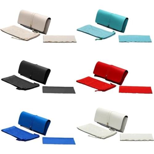 2021 New PU Leather Glasses Case Cover with Rope Buckle Storage Box Sunglasses Case Pouch