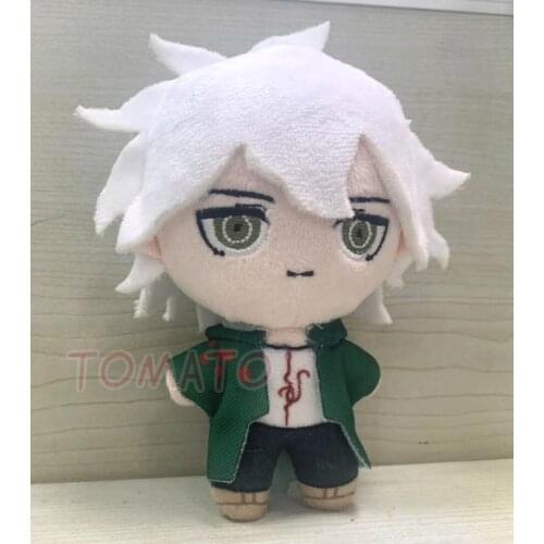 NEW Anime Danganronpa Dangan Ronpa Nagito Komaeda Cute Soft Plush Dolls Keychain Pendant Toy Cartoon Keyring Cosplay Xmas Gifts
