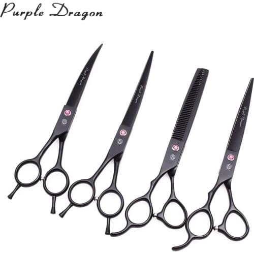 Left Hand Pet Grooming Scissors 7" Purple Dragon Japanese Steel 3006# Cutting Shears Animal Thinning Scissors Dog Hair Scissors