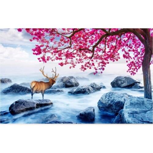 Custom 3d wallpaper 3d wall murals wallpaper Deer beautiful winter big tree landscape tv background mural living room wallpaper