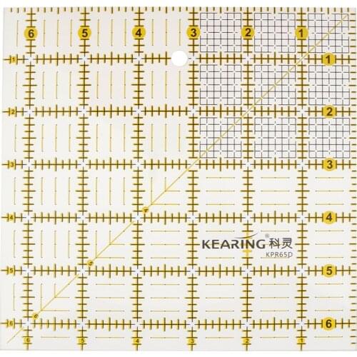 Translucent Patchwork Ruler 16.5cm x 16.5cm, transparent - acrylic patchwork ruler, quilting template ruler