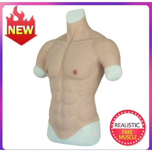 Realistic Fake Abdominal Muscle Belly Macho Realistic Silicone Artificial Simulation Pectoral Muscle Man Skin Up Body Fake Boobs