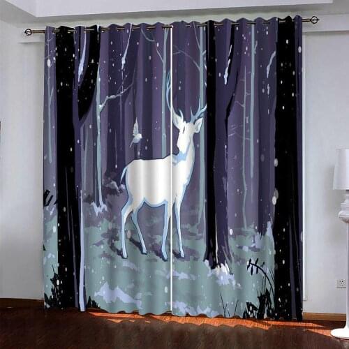 Blue curtains 3D Blackout Curtains For Living room Bedding room Drapes Cotinas para sala 3d curtains
