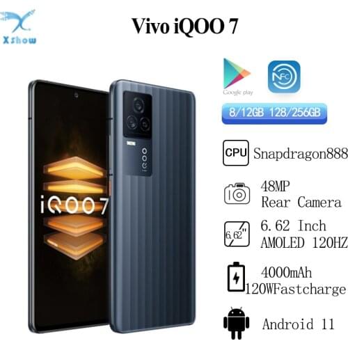 IQOO 7 5G Smart Phone Snapdragon 888 6.62inch 120Hz AMOLED Display 120W Fast Charging LPDDR 5 UFS 3.1 WIFI 6 Android 11