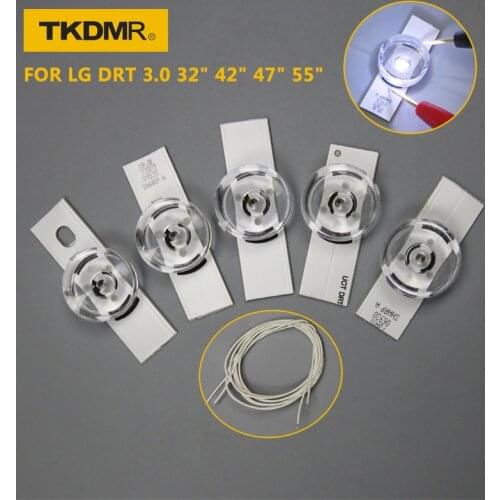 10pcs x Led Strips 6v Bulbs Diodes for LG DRT 3.0 32" 42" 47" 55" 6916l-1974A 1975 Optical Lens Fliter Backlight w/ Cable Tape