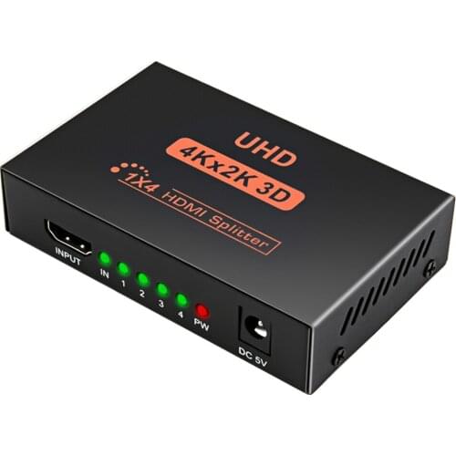 Tebe HDMI-compatible Splitter 4K 3D 1 in 4 out Full HD Video HDMI-compatible Splitter Adapter For TV PS PS3 Xbox