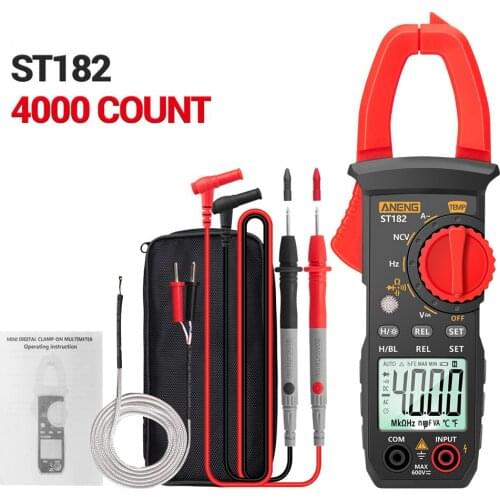 ANENG ST182 pro 4000Counts Digital AC Current Clamp Meter Multimeter Voltage Meter Clamp Gauge NCV Test Clamp Ammeter Measuring