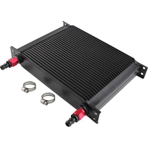 30 Row 8AN Universal Engine Oil Cooler 3/4"UNF16 + 2pcs AN8 Straight Fittings