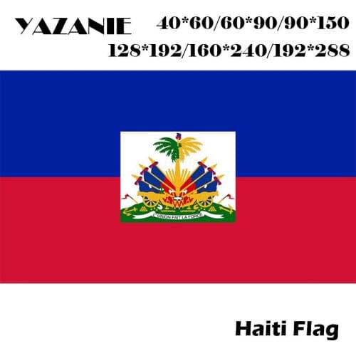 YAZANIE 60*90cm/90*150cm/120*180cm/160*240cm Haiti Hayti Polyester Flag 2X3 ft Large Double Sided Custom Flag with Grommets
