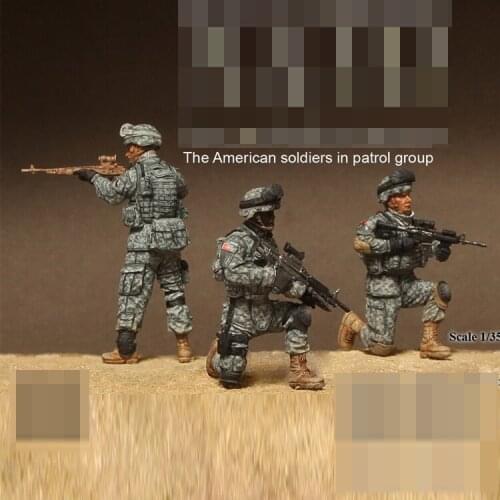 1/35 Scale Unpainted Resin Figure US soldiers in patrol group 3 figures collection figure