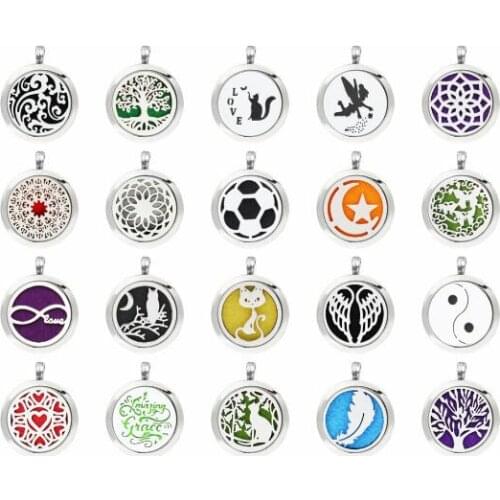 1PCS Feather Cat Butterfly Angel Wing 30MM Diffuser Locket Magnet Perfume Necklace Pendant With 1pcs Free Pad