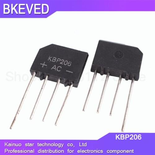 10PCS KBP206 DIP-4 KBP206G DIP DIP4 Bridge Rectifier 2A 600V new and original IC